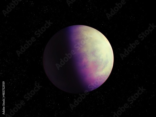 Fototapeta Naklejka Na Ścianę i Meble -  Alien planet in space, planetary science. Rocky exoplanet similar to Earth. 