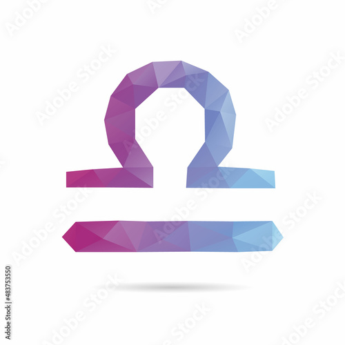 Abstract Zodiac sign. Geometric triangle design. Libra.Vector illustration