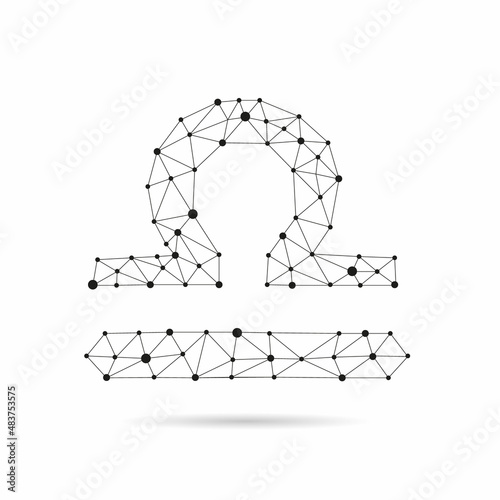 Abstract Zodiac sign. Geometric triangle design. Libra.Vector illustration