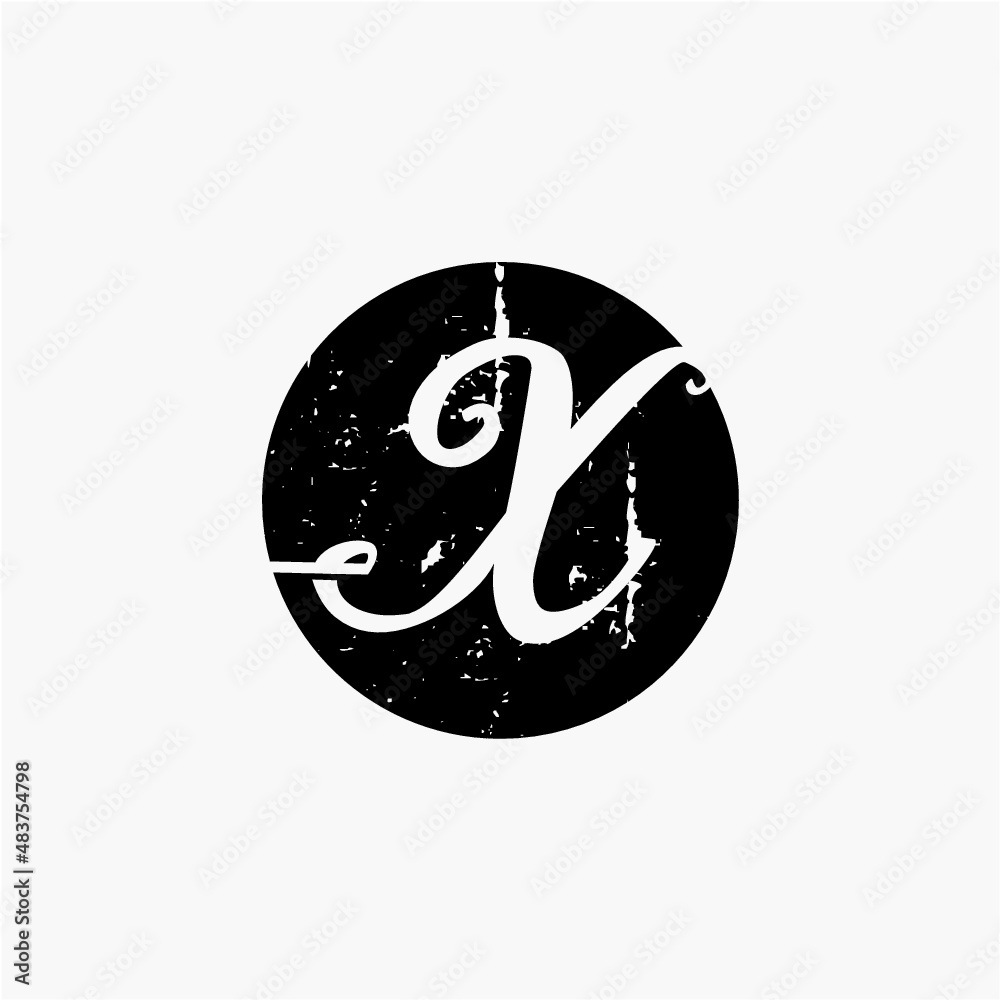 Letter X circle logo vector image Letter X circle logo vector image