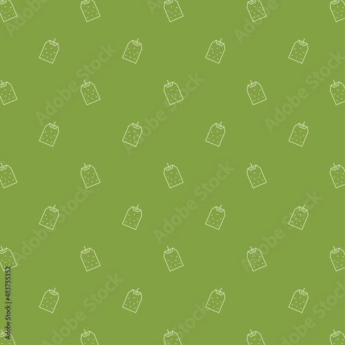 Tea bag pattern background. Tea bag icon vector.