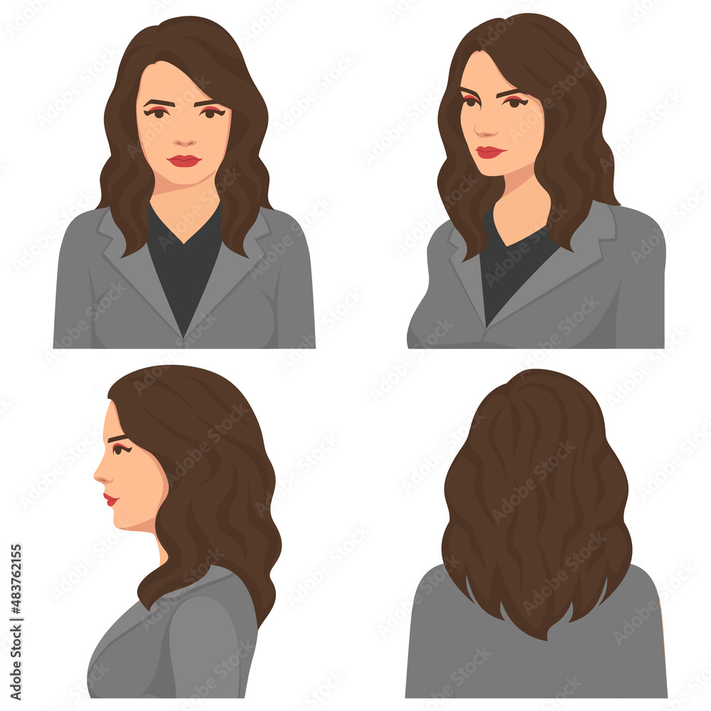 Vector illustration of beautiful woman face on white background