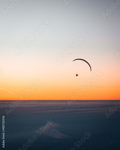 Gaisberg Sunset Paraglider Salzburg Austria Fog Mountain