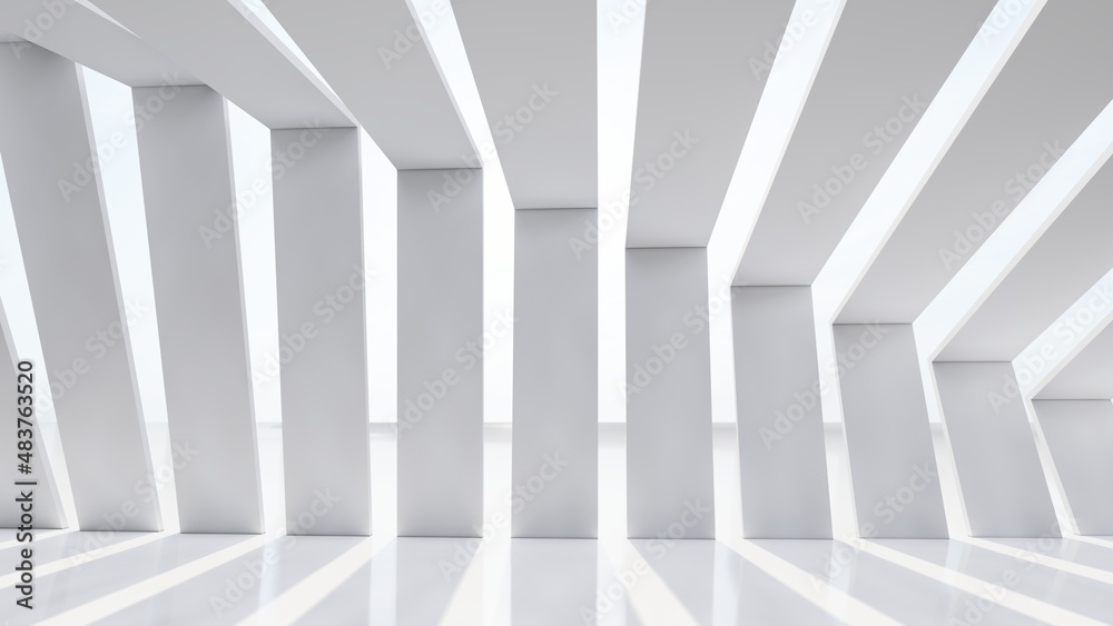 Obraz premium 3d rendering interior background geometric pattern of concrete walls