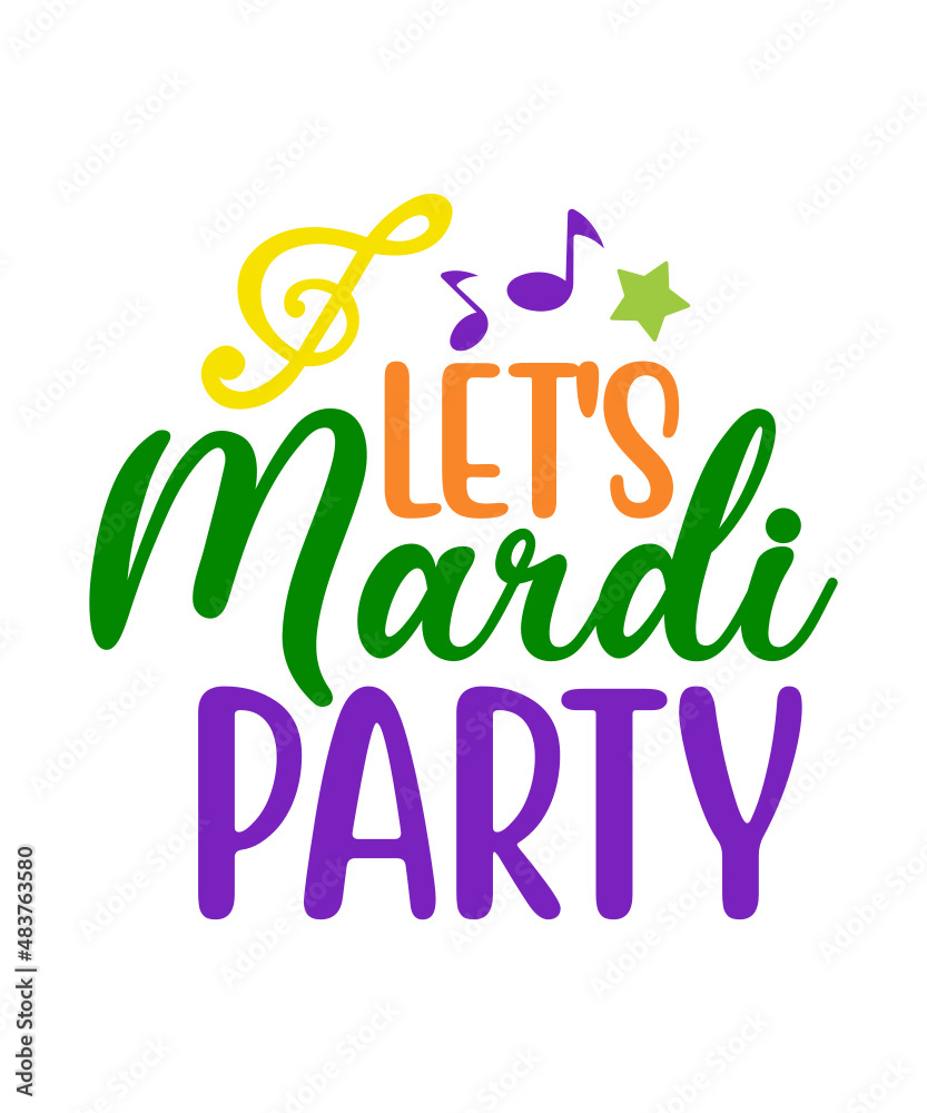 Naklejka premium Mardi Gras SVG Bundle, SVG Cut Files, commercial use, instant download, printable vector clip art, Fat Tuesday Carnival, Beads Bling, eads and Bling It's a Mardi Gras Thing Funny Fat Tuesday Phrase T-