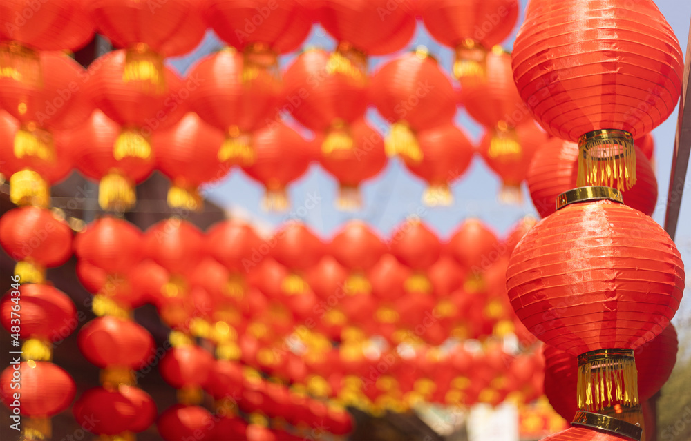 chinese new year lantern in chinatown area. chinese new year lantern in chinatown area.
