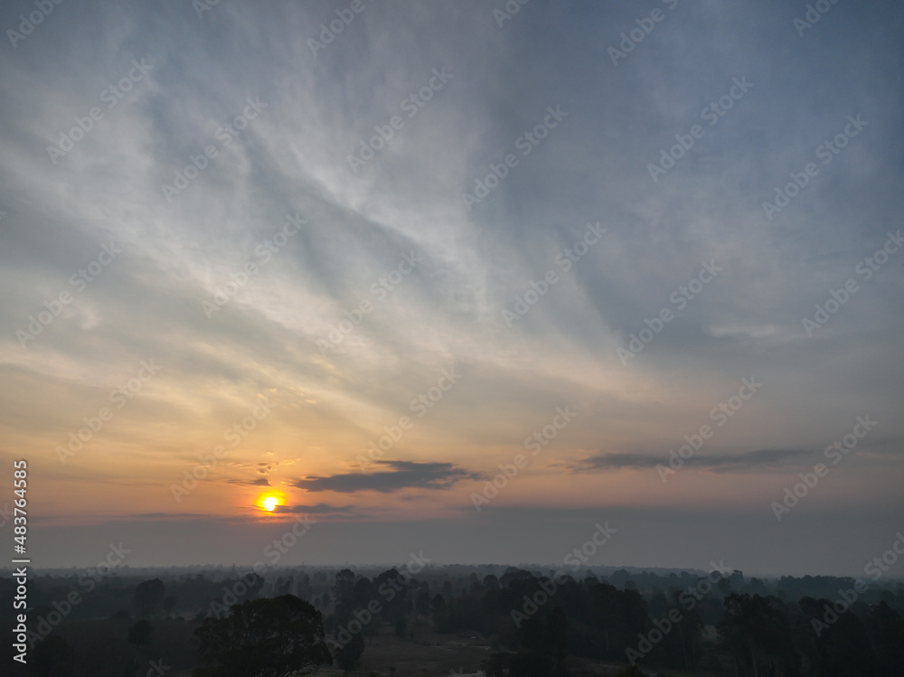 Colorful clouds and blue sky with the sunset for nature textured background Colorful clouds and blue sky with the sunset for nature textured background