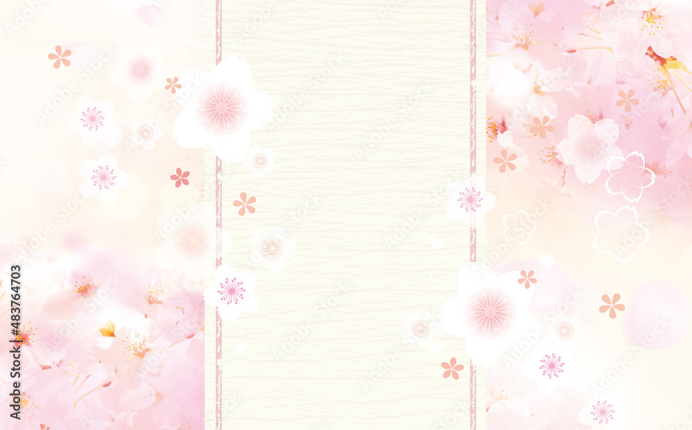 saku桜の背景イラスト　和柄