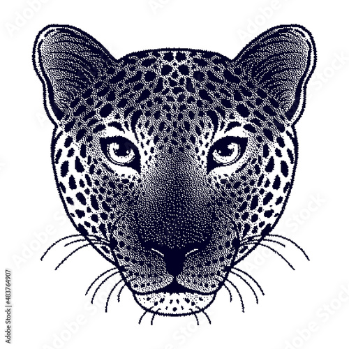 Leopard head with  bitmap effect
