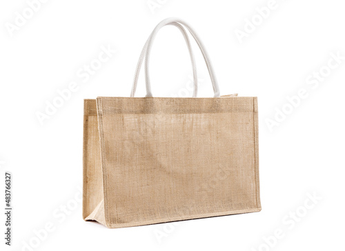 Sack bag for reusable shopping lifestyles isolated on white background