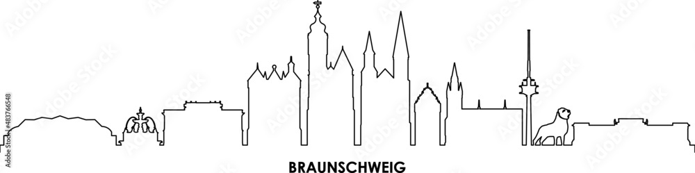BRAUNSCHWEIG Niedersachsen Deutschland City Skyline Vector
