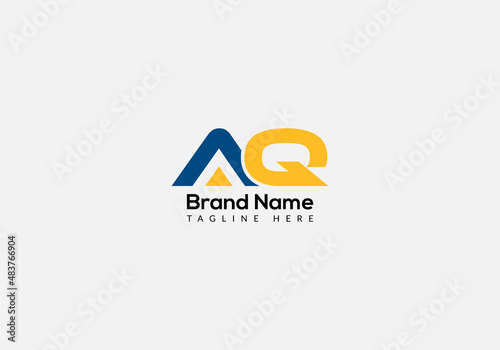 Abstract AQ letter modern initial lettermarks logo design	 photo