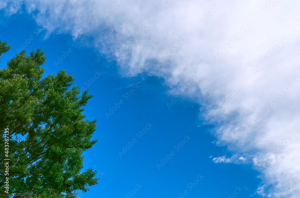Partly Cloudy Skies under Blue Sky in Summer Partly Cloudy Skies under Blue Sky in Summer