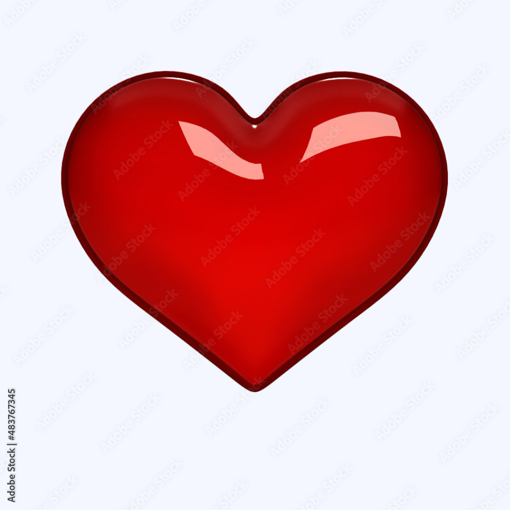 red heart on white background for valentine's day