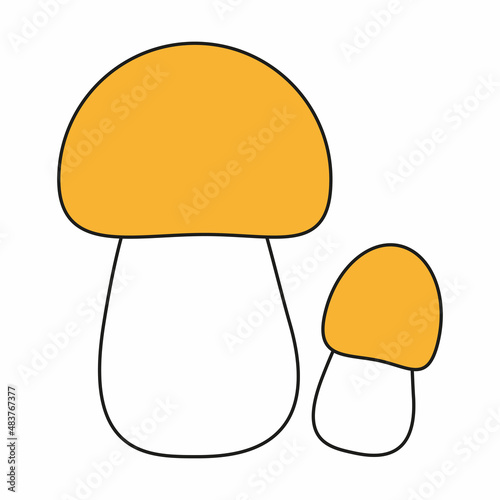 mushrooms isolated vector, natural food ingredient
