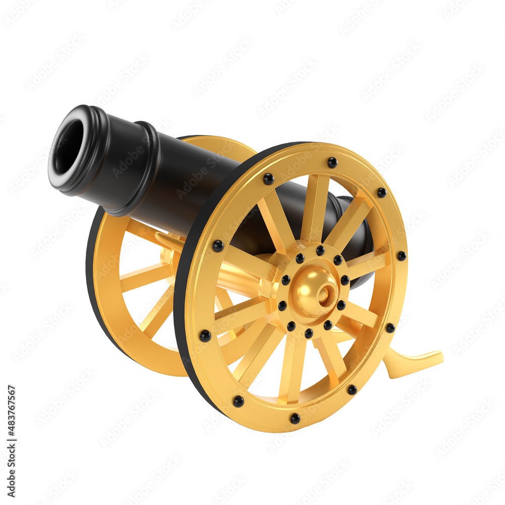 3D render islam Cannon for Decoration., clipping paht
