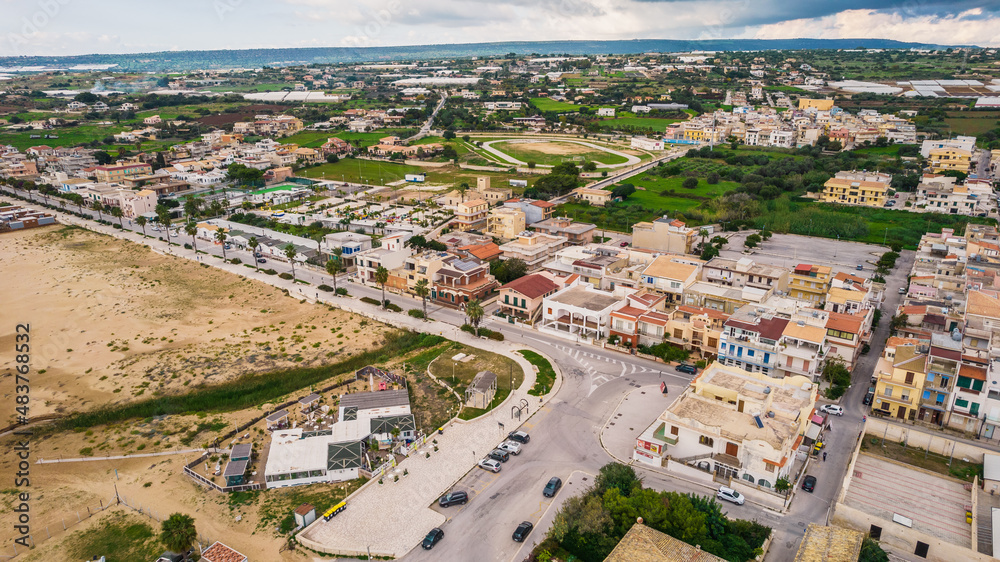 Aerial View of Donnalucata, Scicli, Ragusa, Sicily, Italy, Europe Aerial View of Donnalucata, Scicli, Ragusa, Sicily, Italy, Europe