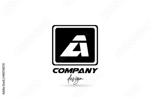 Free Download A alphabet letter logo icon with black and white design and square. Creative template for company and business - GFXLoad