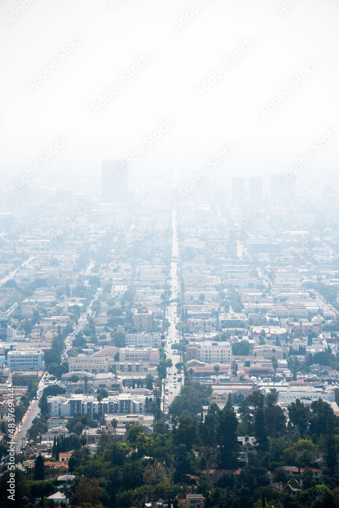 Foggy view of Los Angeles