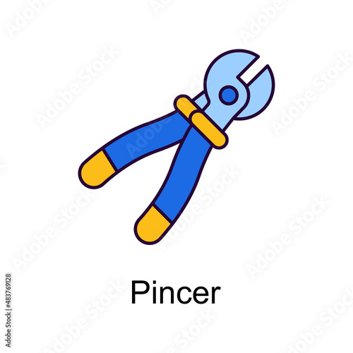Pincer vector Filled Outline Icon Design illustration. Home Improvements Symbol on White background EPS 10 File