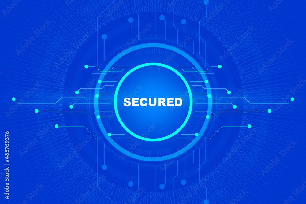 Obraz premium 2d illustration secured of 100% 