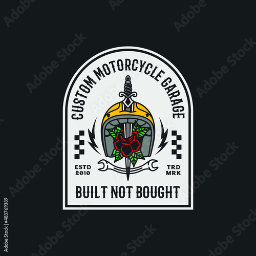 Handmade Vector Vintage Motorcycle Garage Logo Badge