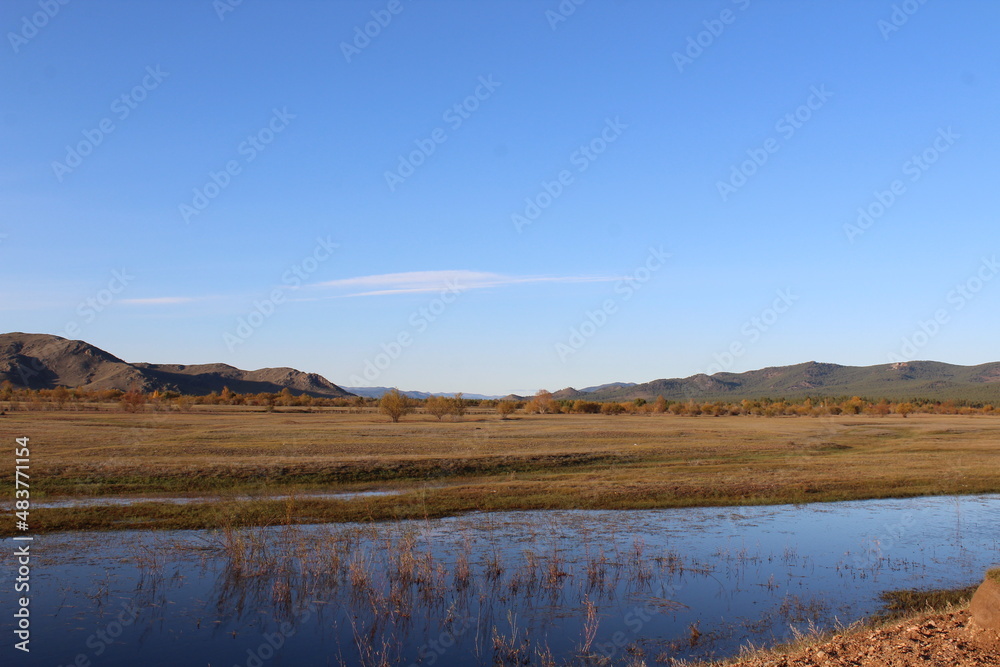 Autumn river landscape Autumn river landscape