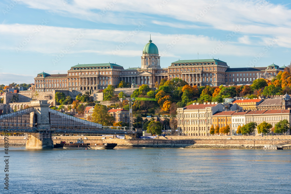 Royal palace of Buda and Danube river, Budapest, Hungary