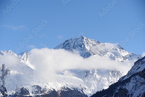 Cloudscape over the peak of a Mont Blanc  © raeva
