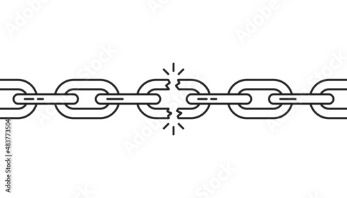black thin line broken chain like bad connection