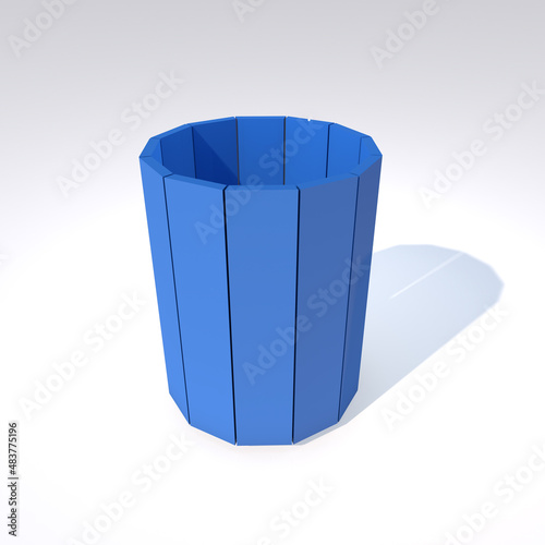 3d illustration barrel low poly model.