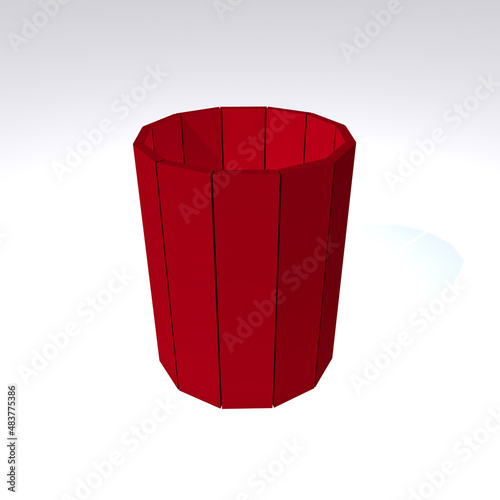 3d illustration barrel low poly model.