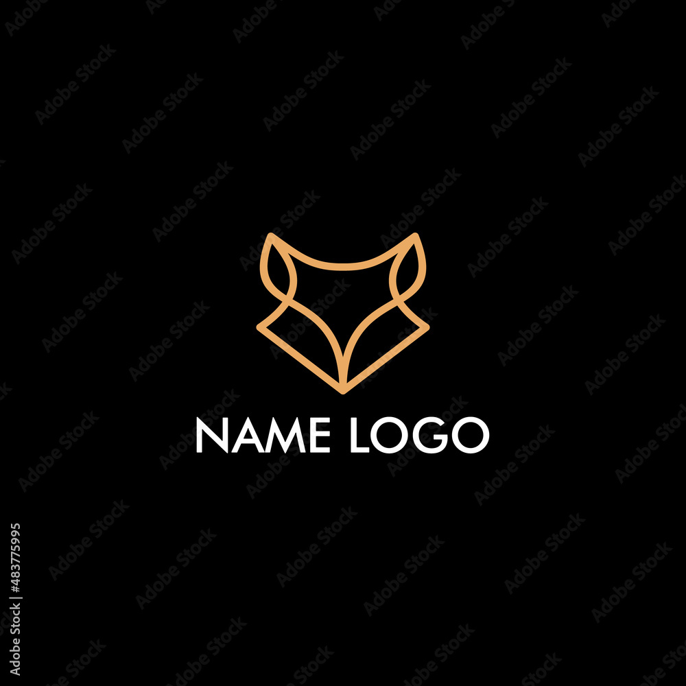 fox head line logo design icon vector template fox head line logo design icon vector template