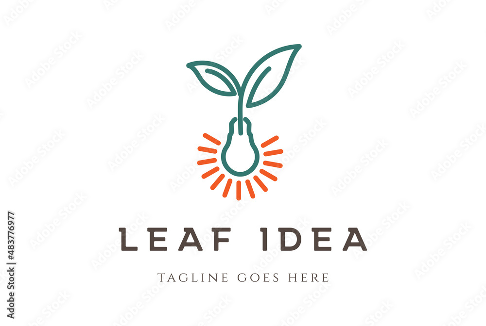 Light Bulb Leaf Garden Plant Innovation Logo design vector Light Bulb Leaf Garden Plant Innovation Logo design vector