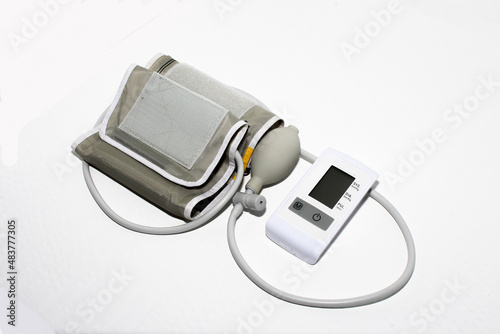 digital blood pressure monitor. isolation on white.