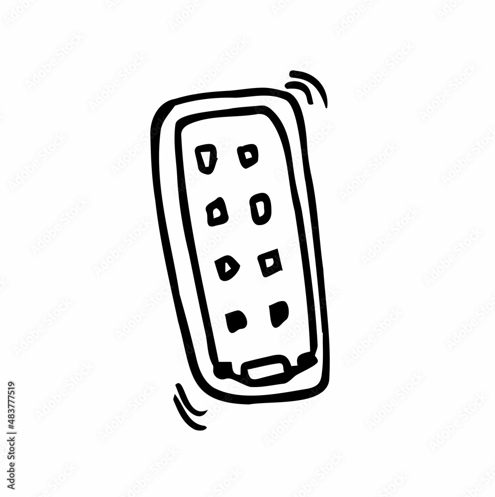 Vector Single Sketch Smartphone Vector Single Sketch Smartphone