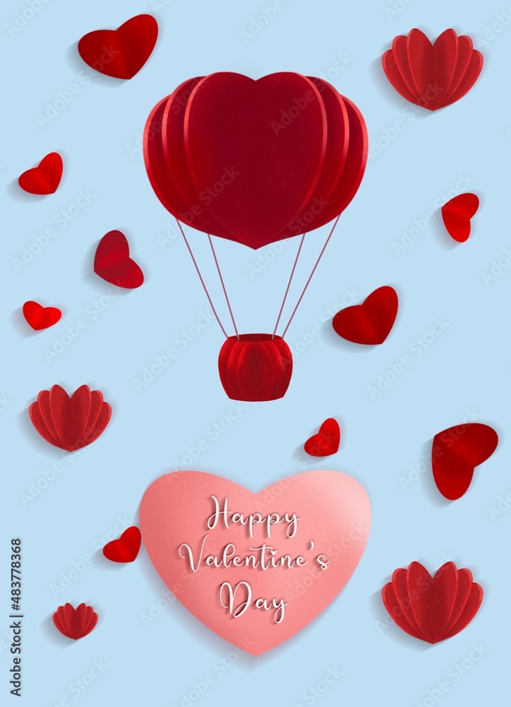 romantic postcard illustration valentine's day