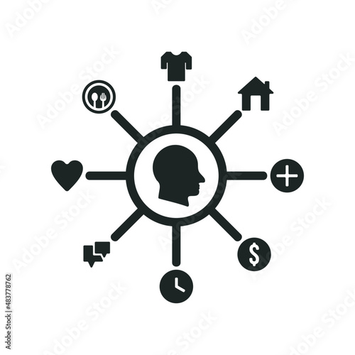 Basic human needs icon isolated on white background