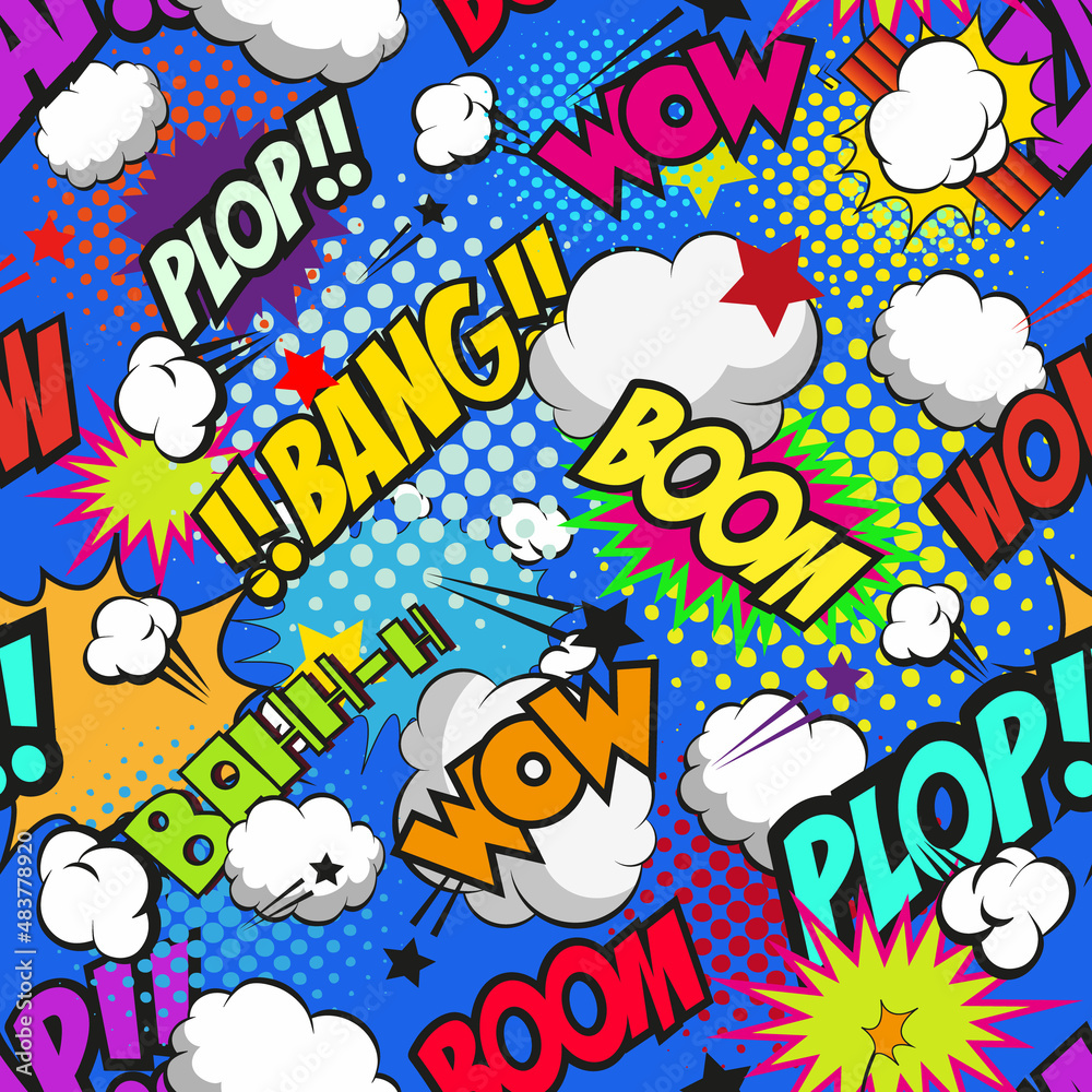 Seamless pattern boom backgrounds, vector illustration Seamless pattern boom backgrounds, vector illustration