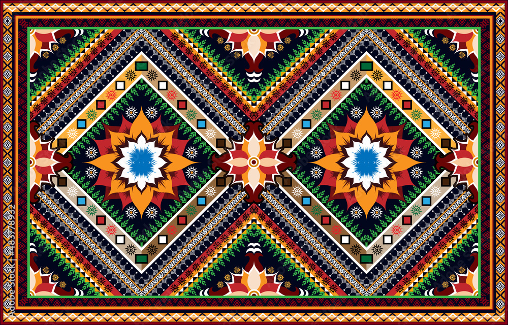 Ikat ethnic vector abstract beautiful art. Ikat seamless pattern in tribal, 
folk embroidery, Mexican style. Aztec geometric art ornament print. 
Design for carpet, wallpaper, clothing, wrapping,fabri