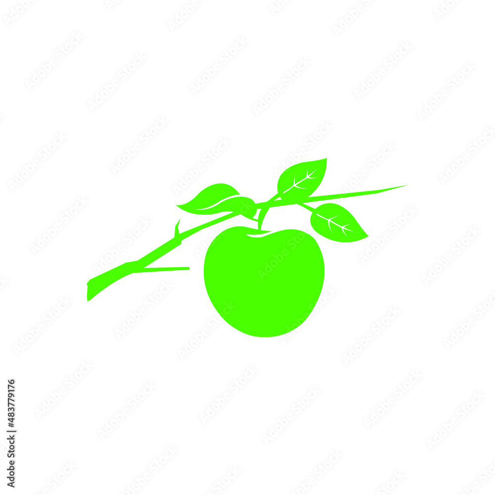 Apple logo vector illustration. White background