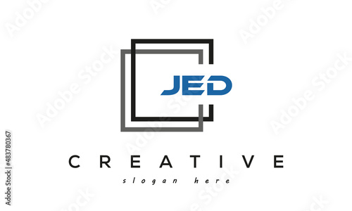 creative initial Three letters JED square logo design
