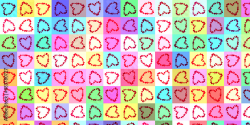 St. Valentines day greeting pattern .  Hearts pattern . Pack paper . Wrapping - paper pattern  