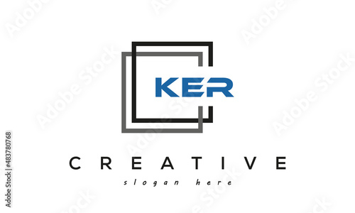 creative initial Three letters KER square logo design