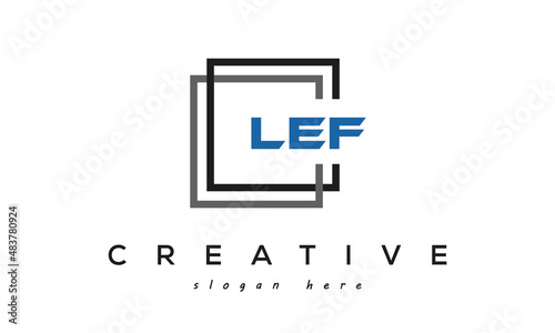 creative initial Three letters LEF square logo design