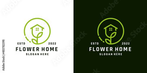 Beautiful rose and home logo