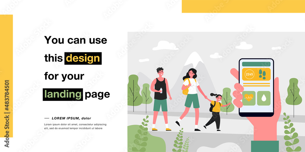 Happy Family Leading Healthy Lifestyle Flat Vector Illustration Mom 