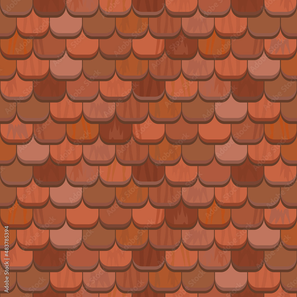 Seamless red clay roof tiles.Terracotta roof tile. Vector. Seamless red clay roof tiles.Terracotta roof tile. Vector.