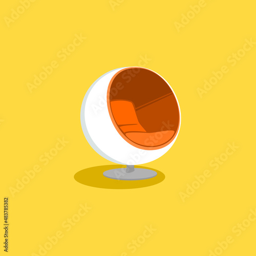 Armchair. Furniture. A piece of furniture. Logo, emblem, badge. Vector.