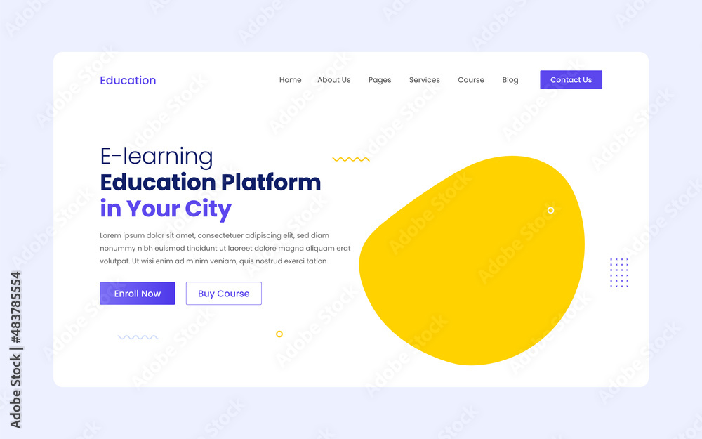 Education website landing page ui template design. Creative and modern ...